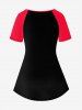 T-shirt Gothique Lettres Crâne Beauté Imprimées à Manches Raglan - Noir S | US 8