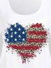 Plus Size American Flag Leopard Heart Printed Patriotic Top -  