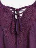 T-shirt Panneau en Dentelle à Manches Raglan de Grande Taille à Lacets - Concorde L | US 12