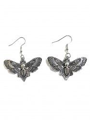 Gothic Skull Butterfly Drop Earrings -  