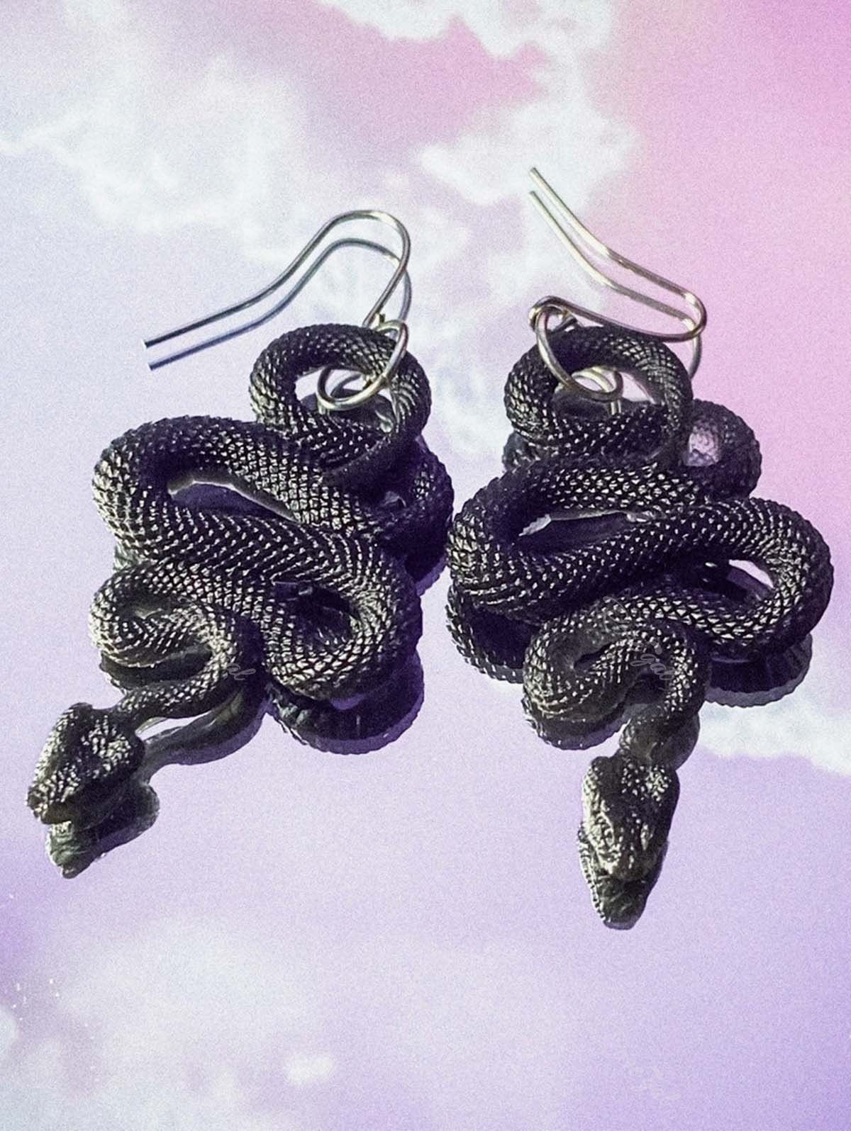 Outfits Gothic Snake Drop Earrings  