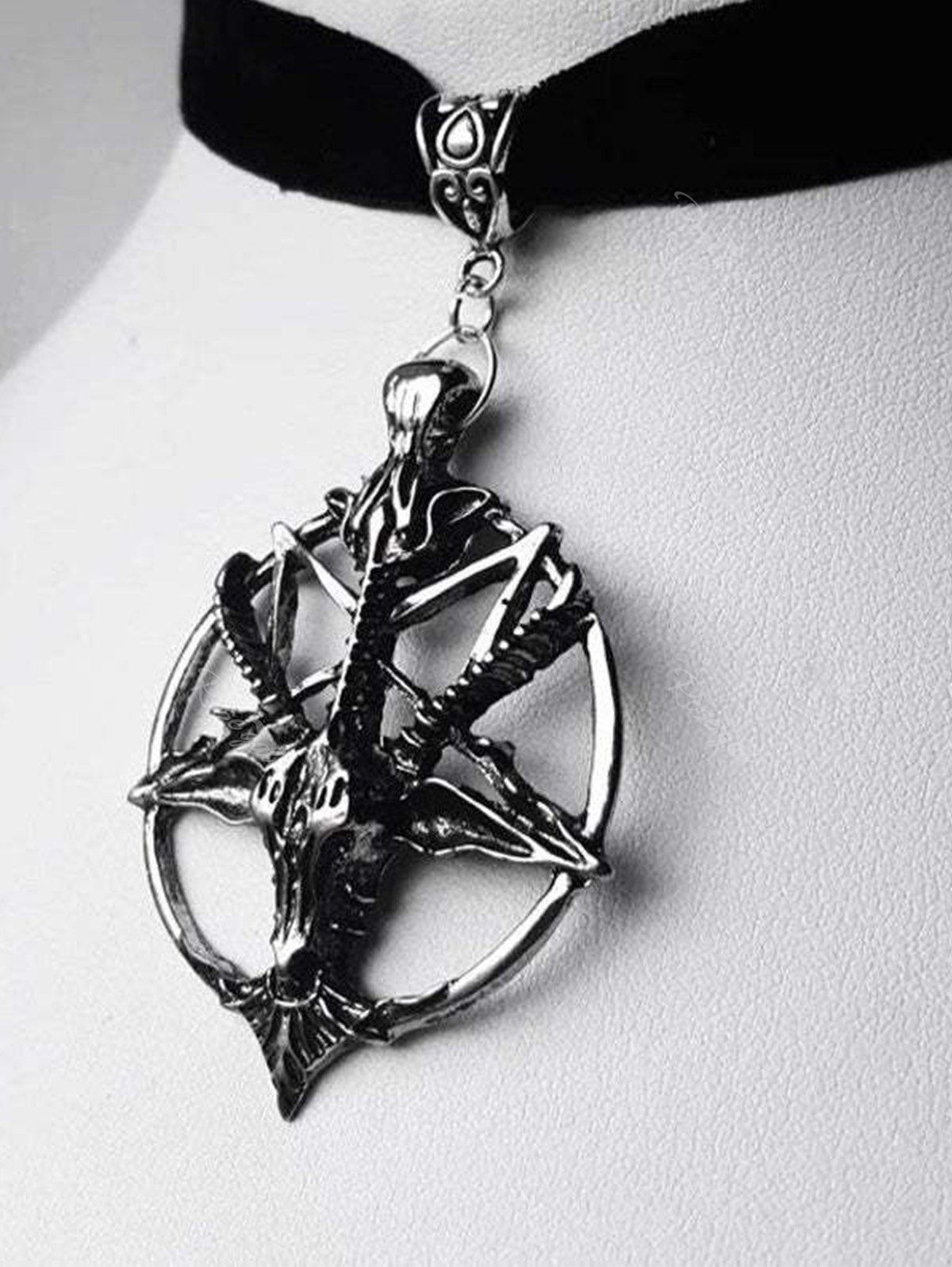 Chic Gothic Hollow Cross Pendant Choker Necklace  