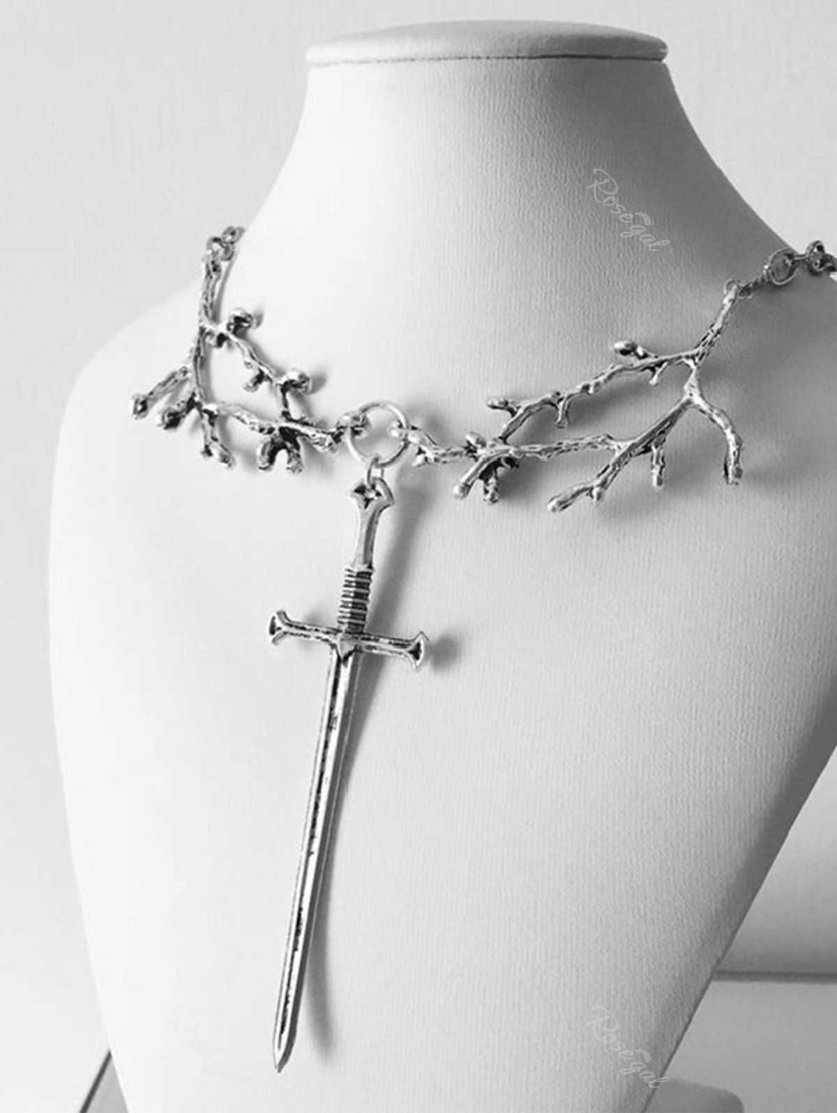 Sale Vintage Branch Cross Pendant Necklace  