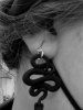 Gothic Snake Drop Earrings -  