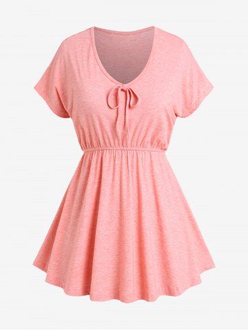 Camiseta Talla Extra Manga Raglán Moño - LIGHT PINK - M