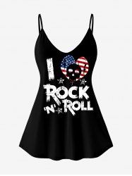 Plus Size American Flag Letters Printed Patriotic Graphic Top -  