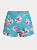 Plus Size Floral Crisscross Padded Boyleg Modest Tankini Swimsuit -  