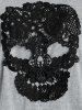 Plus Size Ripped Crochet Skull Ruched Cinched Tank Top -  