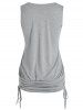 Plus Size Ripped Crochet Skull Ruched Cinched Tank Top -  