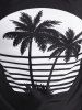 Plus Size Hawaii Coconut Palm Print Cinched Ruched Tankini Swimsuit -  