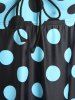 Maillot de Bain Tankini Croisé Curve à Pois de Grande Taille à Volants - Bleu clair 4X