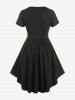Plus Size & Curve Contrast Piping Knee Length Dress -  