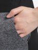Pantalon Capri Panneau en Maille en Blocs de Couleurs avec Poche de Grande Taille - Noir L | US 12