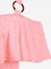 Plus Size Space Dye Flounce O-rings Cold Shoulder Tee -  