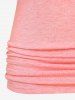 Plus Size Space Dye Flounce O-rings Cold Shoulder Tee -  