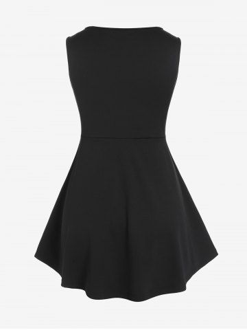 Lace Up Grommets Full Zipper Gothic Tank Top