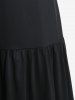Ensemble de Débardeur Mouchoir Gothique Anneau en O en Couleur Unie et Pantalon Embelli de Chaîne à Taille Haute - Noir 