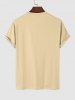 T-shirt d'Eté Décontracté à Imprimé Graphique Rose Lettre à Manches Courtes Pour Homme - café lumière S