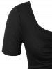 T-shirt Plissé Taille Empire de Grande Taille - Noir 2X | US 18-20
