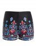 Plus Size Printed Padded Strap Boyshorts Tankini Swimsuit -  