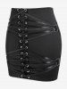 Gothic Lace-up Grommets Bodycon Skirt -  