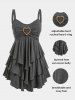 Plus Size Heart Buckle Layered Tank Top -  