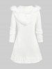 Cardigan à Capuche en Tricot à Câble à Ourlet Fourré de Grande Taille - Blanc 5x | US 30-32