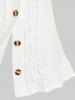 Cardigan à Capuche en Tricot à Câble à Ourlet Fourré de Grande Taille - Blanc 5x | US 30-32