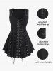 Débardeur Gothique Zippé à Œillets à Lacets - Noir 3X | US 22-24
