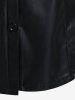 Gothic Long Sleeves Faux Leather Shirt with Lace -  