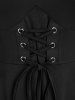 Mini Robe Mouchoir Gothique à Epaule Dénudée Grande Taille à Lacets avec Œillet - Noir L | États-Unis 12