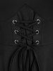 Gothic Plus Size Cold Shoulder Lace Up Grommet Handkerchief Chiffon Asymmetric Dress -  