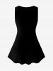 Plus Size Valentines Glitter Heart Love Printed Lace Panel Top -  