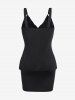 Plus Size Lace Panel Twist 2 in 1 Blonsou Mini Bodycon Dress -  