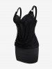 Plus Size Lace Panel Twist 2 in 1 Blonsou Mini Bodycon Dress -  