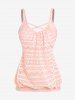 Plus Size Lace Panel Boyleg Double Up Blouson Tankini Swimsuit -  