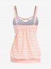 Plus Size Lace Panel Boyleg Double Up Blouson Tankini Swimsuit -  