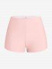 Plus Size Lace Panel Boyleg Double Up Blouson Tankini Swimsuit -  