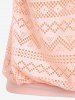 Maillot de bain tankini grande taille à empiècements en dentelle et jambes courtes, style blouson double. - Rose clair 3X | US 22-24