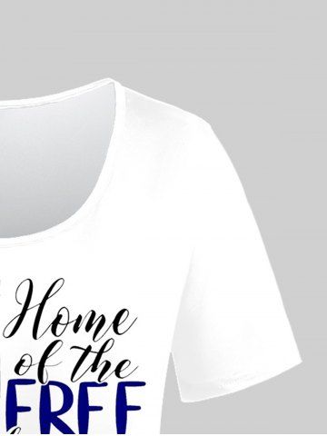 Plus Size Patriotic Letters American Flag Printed Graphic Tee