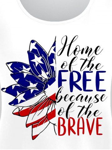 Plus Size Patriotic Letters American Flag Printed Graphic Tee