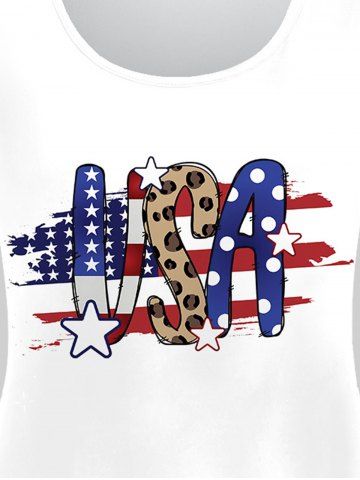 Plus Size American Flag USA Printed Patriotic Graphic Tee