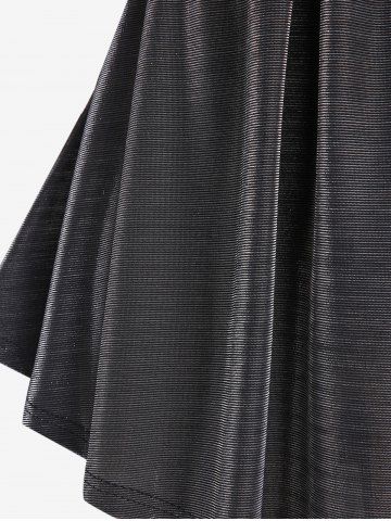Plus Size Lace Flutter Sleeves Knot Metal V Neck Tee