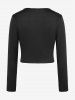 Buckled Grommets Cutout Long Sleeve Top And Basic Cropped Tube Top Gothic Outfit -  