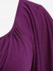 Plus Size Chain Panel Belted Butterfly Sleeve Surplice Top -  
