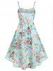 Robe Mi-Longue Linge Flottante Haute Basse Grande Taille - Bleu clair 2X | US 18-20