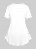 T-Shirt à Imprimé Drapeau Américain Patriotique Style Graphique Grande Taille - Blanc S | US 8