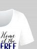 Plus Size Patriotic Letters American Flag Printed Graphic Tee -  