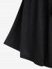 Plus Size Embroidered Tie Flutter Sleeves Plunging Tee - Noir 2X | US 18-20