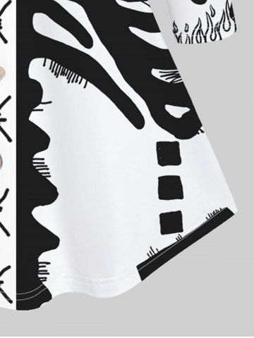 Gothic Skeleton Letter Print Shirt